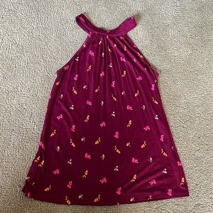 NWT Loft Outlet maroon print tank  Size XS